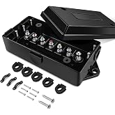 Nilight 7 Way Trailer Junction Box Weatherproof Color-Coded Studs | 7 Pole Waterproof Sealed Rubber Gasket for Rewiring Tidy Wiring Projects Camper RV Caravans Boat Cable