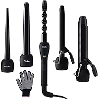 5 in 1 Curling Iron Wand Set, Ohuhu Instant Heat Up Hair Curler with 5Pcs 0.35 inch to 1.25 inch Interchangeable Ceramic…