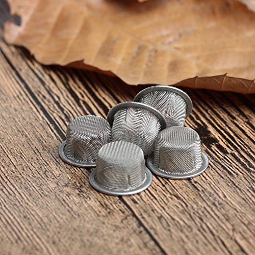 Hongjintian 5pcs 0.5Inch Diameter Crystal Tobacco Pipe Stainless Steel Mental Screen Filters for Crystal Smoking Pipes Use