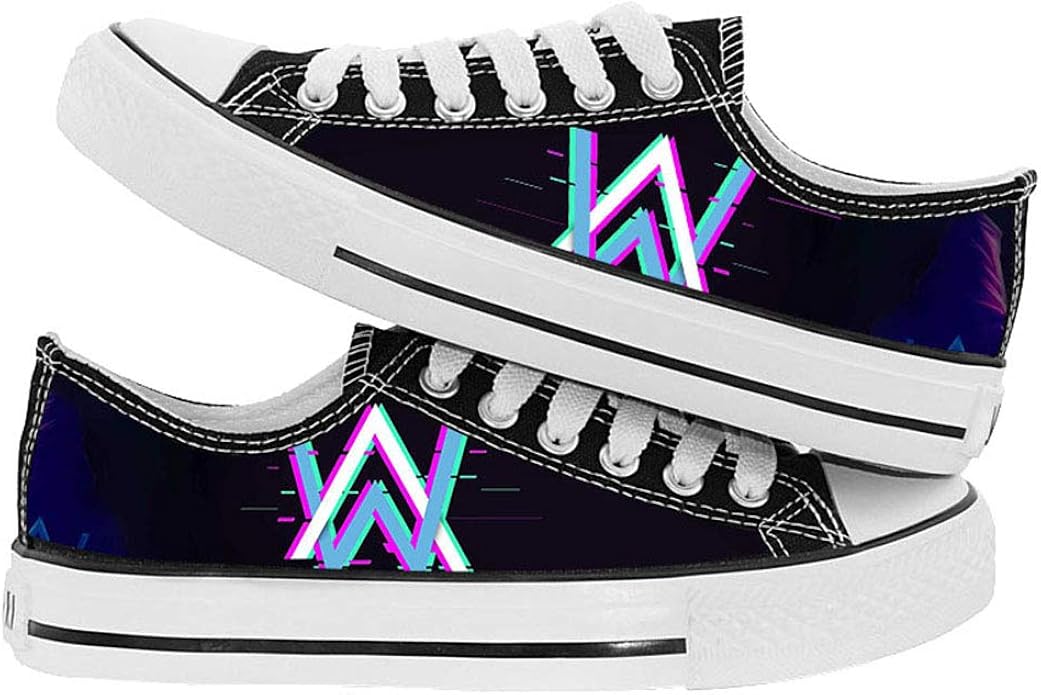 SYMLDK Lowtop Canvas Shoes,Alan Walker Print Casual Shoes Trainers