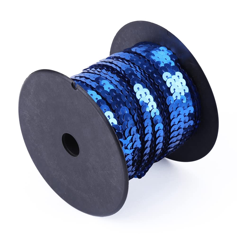 Tissting 100 Yards 6mm Metallic Shiny Trim Sewing Strings Flat Round Sequins Line - Perfect for DIY Crafts Costume Accessories and Embellishments in Multiple Colors