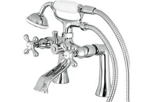 Kingston Brass KS268C Kingston Clawfoot Tub Faucet, 7-Inch Center, Polished Chrome