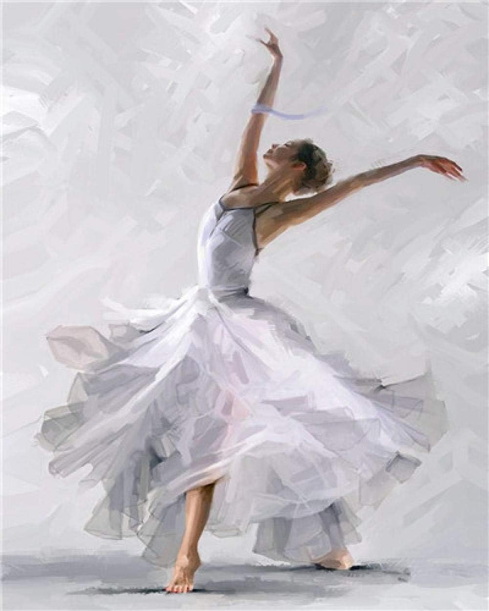 DOORWD Paint by Numbers for Adults Children Woman in white dress DIY Digital Painting by Numbers Kits on Canvas 16 * 20 inches Frameless