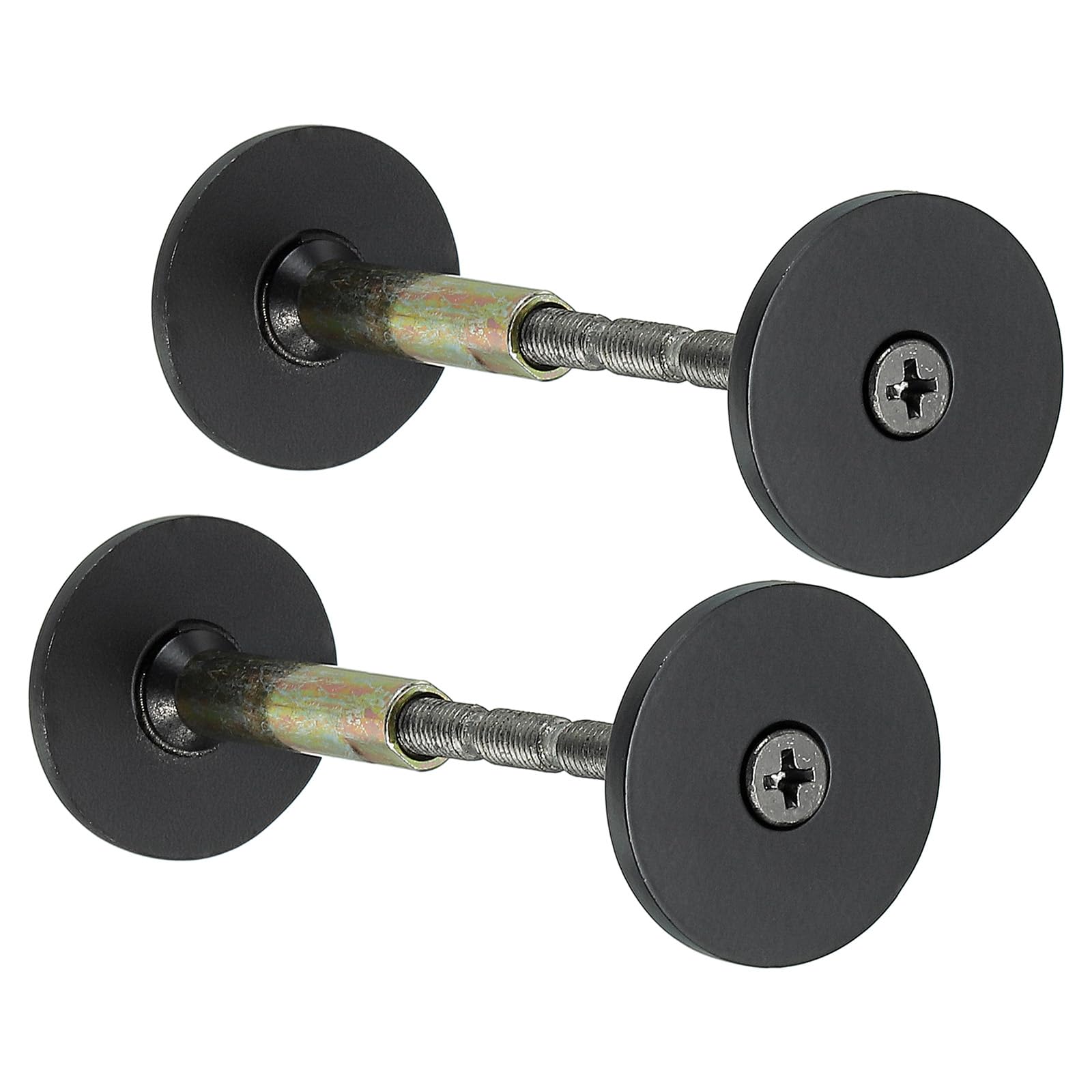 PATIKIL Door Knob Hole Cover Plate, 2 Pack 1 3/16" Dia. Deadbolt Cover Plate Door Hole Filler Plate for 5/16" to 1" Holes, Matte Black