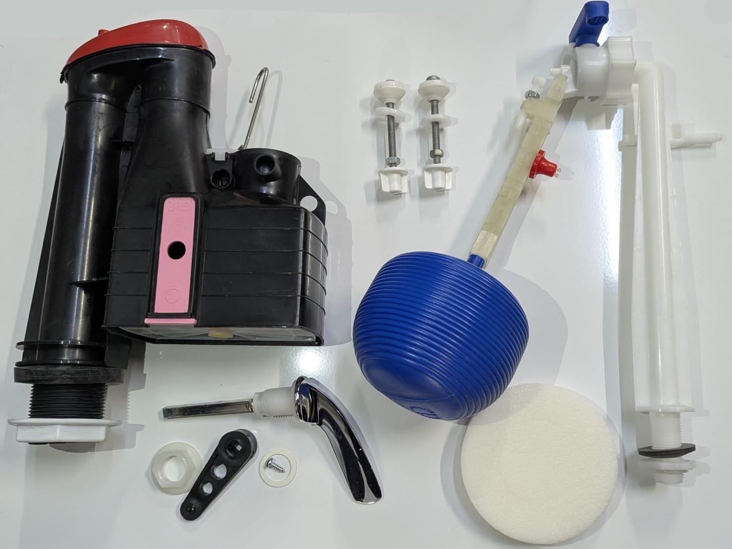 Twyford Full Set Close Coupled Toilet Cistern Kit Thomas Dudley Dual Flush Syphon, Ball, Inlet Valve, Donut