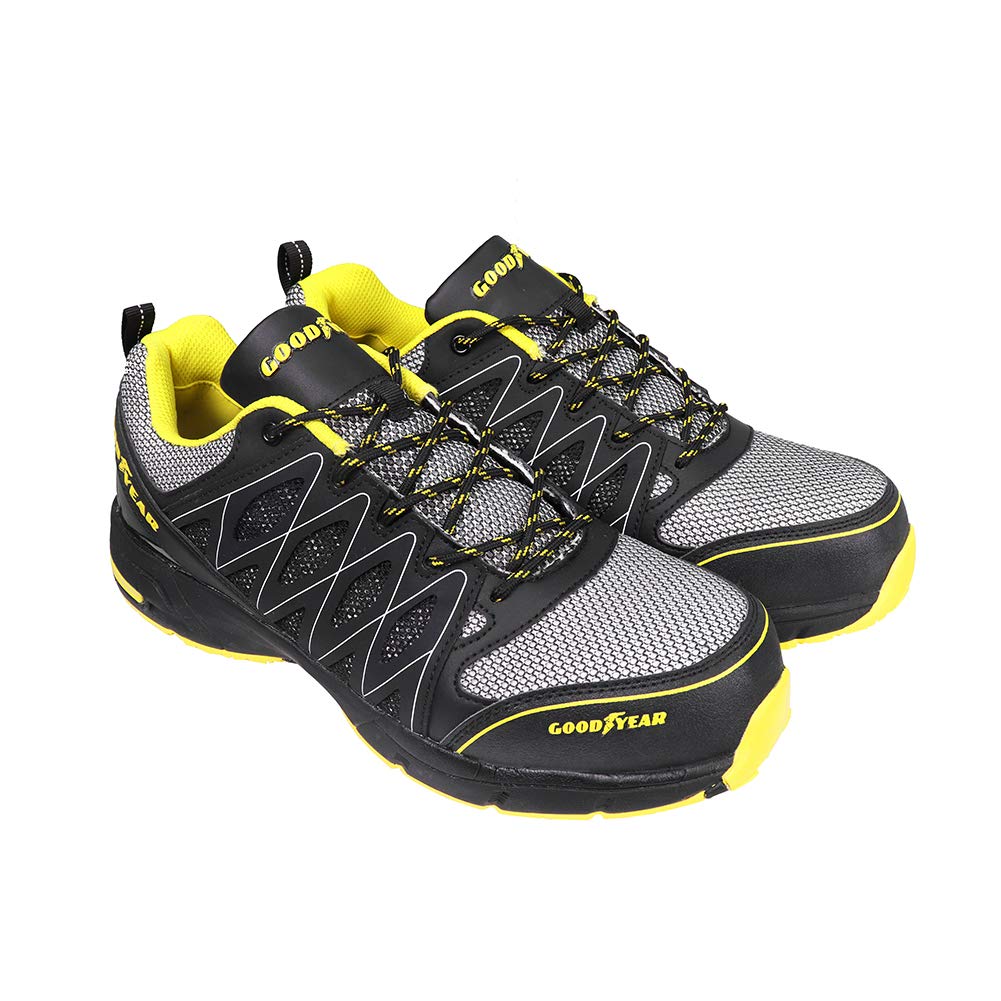 Goodyear Men’s Safety Shoes S1P SRA HRO Safety Rated Workwear Metal Free Lightweight Breathable Comfortable Work Trainers (Black/Yellow - Image 5