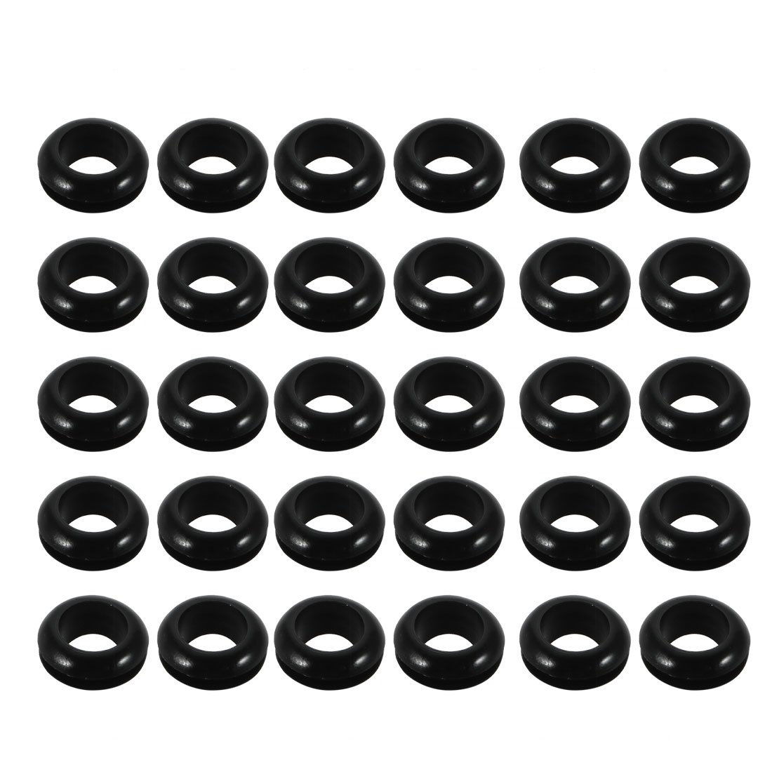 sourcingmap 30pcs Double Side Rubber Ring Sealing Grommet Wire Grommets 15mm x 7mm