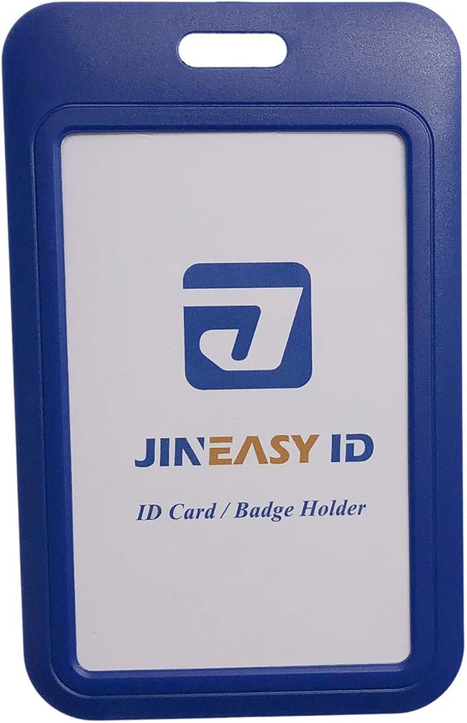 2 Pack Royal Blue Hard Plastic Vertical ID Badge Holder by