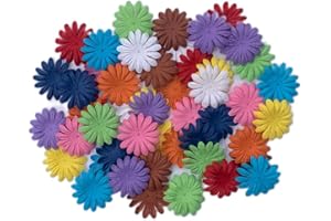 DUONGJAIS BRAND Artificial Flowers 100 Pcs Handmade Mulberry Paper Daisy Petals 40x40mm Mulberry Paper Daisy Flowers Scrapbooking Wedding DIY Craft Supplies Card (10 Colors)