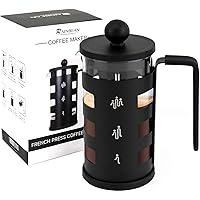 Mini French Press for 12oz Small French Press Coffee Maker with 4 Level Filtration System Borosilicate Glass Durable…