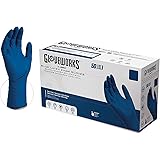 GLOVEWORKS HD Medical Blue Latex Gloves, Box of 50, 13 Mil, Size X-Large, 12 Inches Long, Powder Free, Textured, Disposable,
