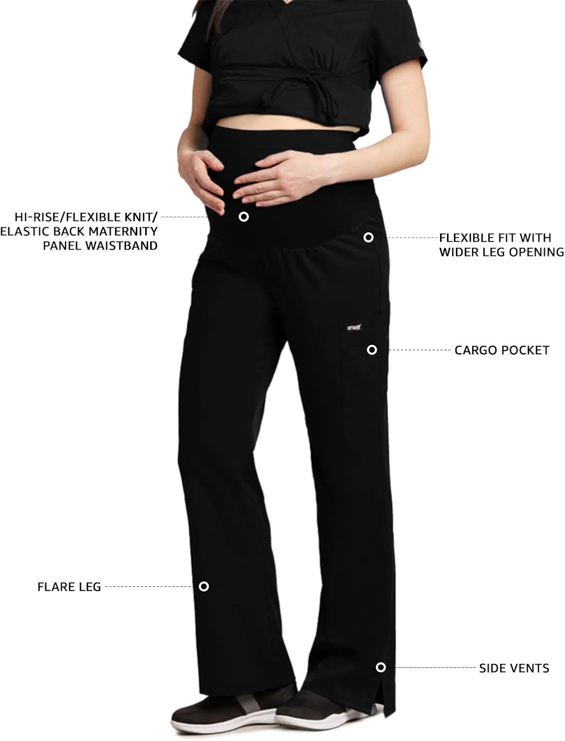 Grey's Anatomy Maternity Pant for Women - Flare Leg Medical Scrub Pant: Clothing