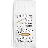 cvjutf German Grandma Gift Kitchen Towels, Mothers Day Birthday Gifts from Grandkids, Everything Tastes Better When German Grandma Makes It Dish Hand Tea Towels for Bathroom Kitchen Decor, 16x24 Inch