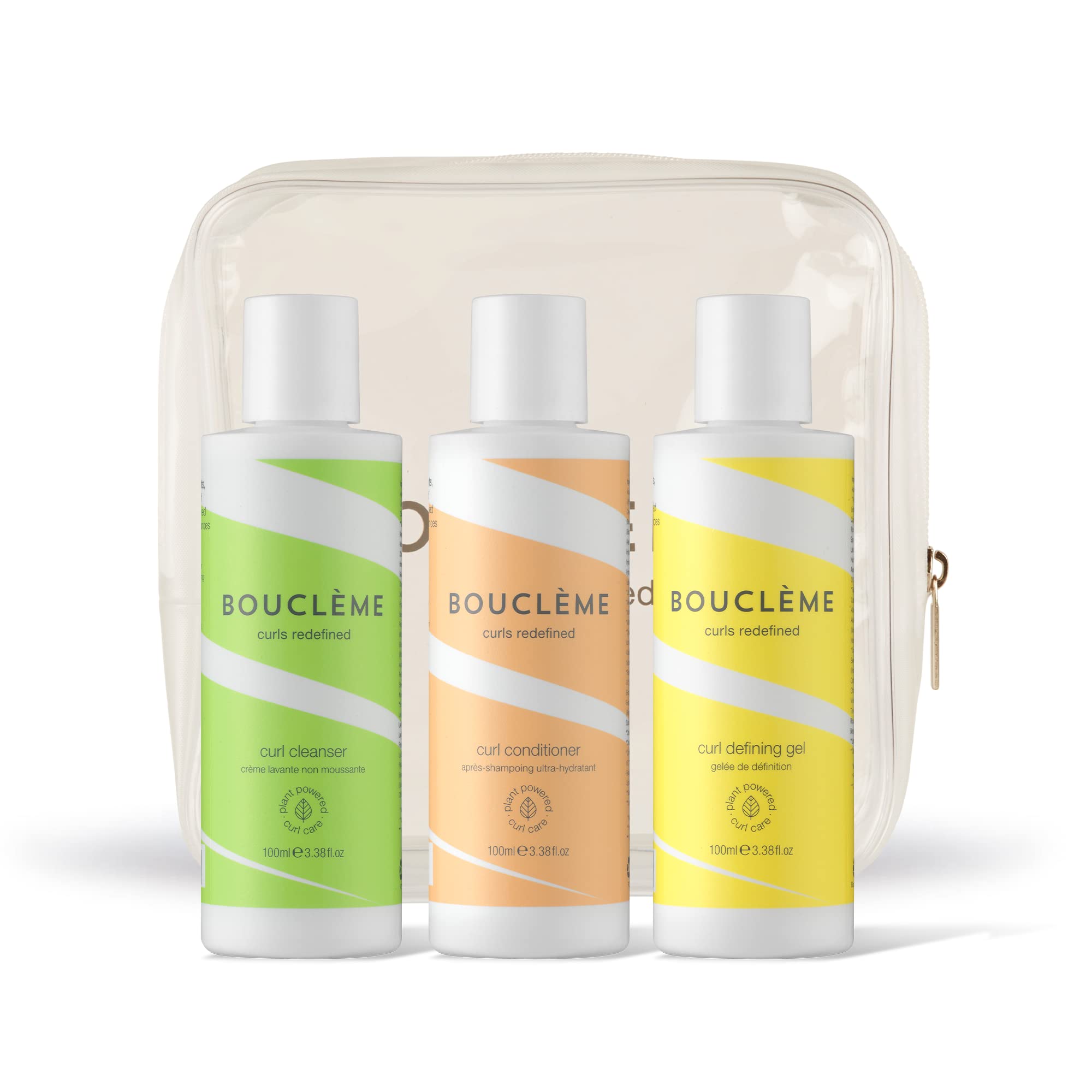 Bouclème Hair Care Gift Set - Ultimate Travel Kit for Tight Curls & Coils - Curl Cleanser, Curl Conditioner & Curl Defining Gel 3 x 100ml - Curly Hair Products