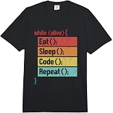 Eat Sleep Code Repeat Software Engineer Coder Programmer Comfort Colors Adult Heavyweight T-Shirt