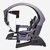 Imperatorworks IW 320 EASECOMFY Gaming Chair Recline Workstation with Massage Genuine Leather boss seat Chair Cockpit for Office and Home for Triple Monitors