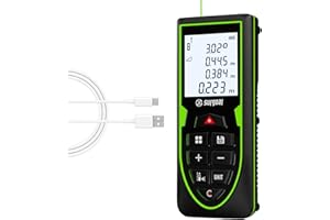 SG SURGOAL Mini Green Laser Distance Meter 262Ft – Rechargeable Digital Measuring Tool with USB Type-C, Area/Volume Modes, Max/Min, ±3mm Accuracy, Pocket-Sized Compact Design