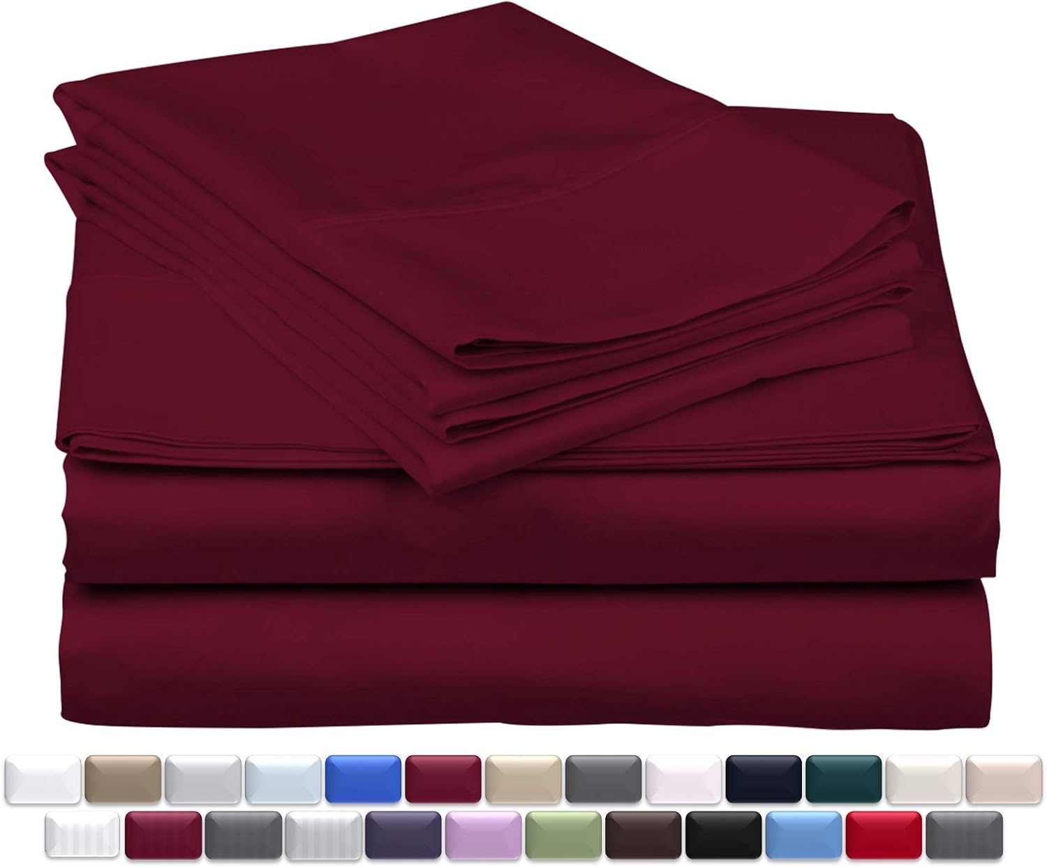 True Luxury 1000-Thread-Count 100% Egyptian Cotton Bed Sheets, 4-Pc Queen White Sheet Set, Single Ply Long-Staple Yarns, Sateen Weave, Fits Mattress Upto 18'' Deep Pocket: Home & Kitchen