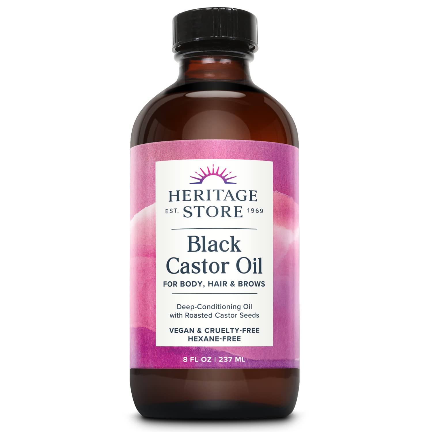 Heritage Store Black Castor Oil, 8 Ounce