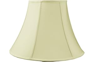 HOMECONCEPT 9x18x13.5 Egg Shell Shantung Bell Lampshade with Brass Spider Fitter - Perfect for Table and Floor Lamps - Large, Egg Shell