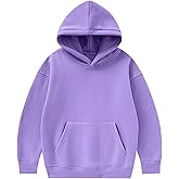 Kissonic Unisex Boys Girls Fleece Hoodies Sweatshirt Long Sleeve Pullover with Pockets 5-14 Years