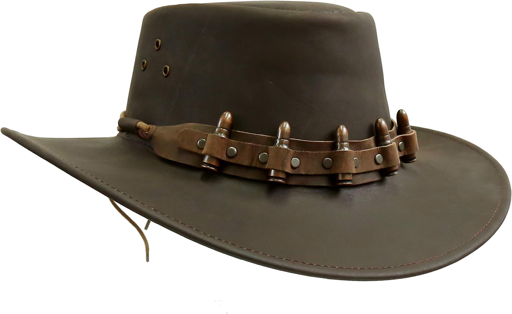 Cowboy Leather Hat with Bullet or Crocodile Hatband | Kakadu Traders Traveller Hat