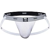 Bike Swimmer Jockstrap – White Low-Rise Athletic Support Underwear for Men | 1″ Waistband | 4-Way Stretch Mesh Pouch