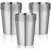 JOUTYFOR 15 Pack Stainless Steel Cups for Kids and Adult Pint Tumbler Metal Cups Stackable Tumbler Shatterproof Metal Drinking Glasses for Travel Outdoor Camping (8 OZ)