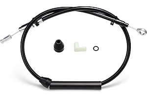 MoKitDora 51.2" Stainless Steel Upper Clutch Cable for Harley 2021-2023 Touring Road King Street Electra Glide and 2018-UP Softail Heritage Low Rider Street Bob Breakout, Black