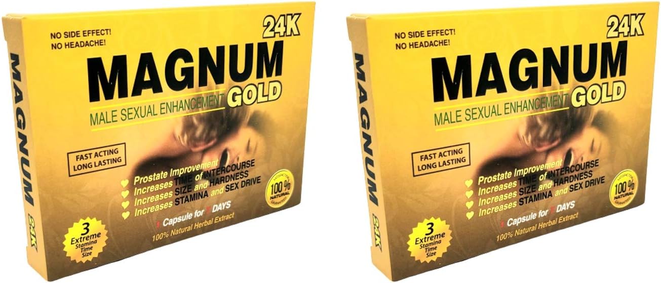 Magnum Gold 24k 20 Capsules, Natural Male Energy Supplement, Natural Amplifier for Energy, 20 Gold Capsules: Health & Personal Care