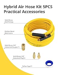 FETIONS Hybrid Air Hose 3/8" x 25 FT, Air