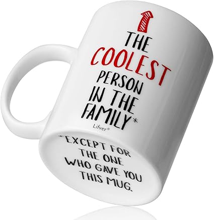 Amazon Lifver 17オンス 面白いコーヒーマグ 家族用 大きな磁器マグ コーヒー 紅茶 ココア用 家族の中で一番クールなパーソンに Lifver カップ ソーサー