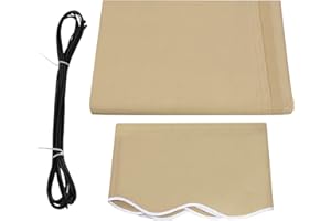 MCombo Patio Awning 12.7x7.8 Feet Fabric Replacement Sunshade Canopy for 13.2x7.8 ft Retractable Awnings (12.7x7.8 ft, Beige)