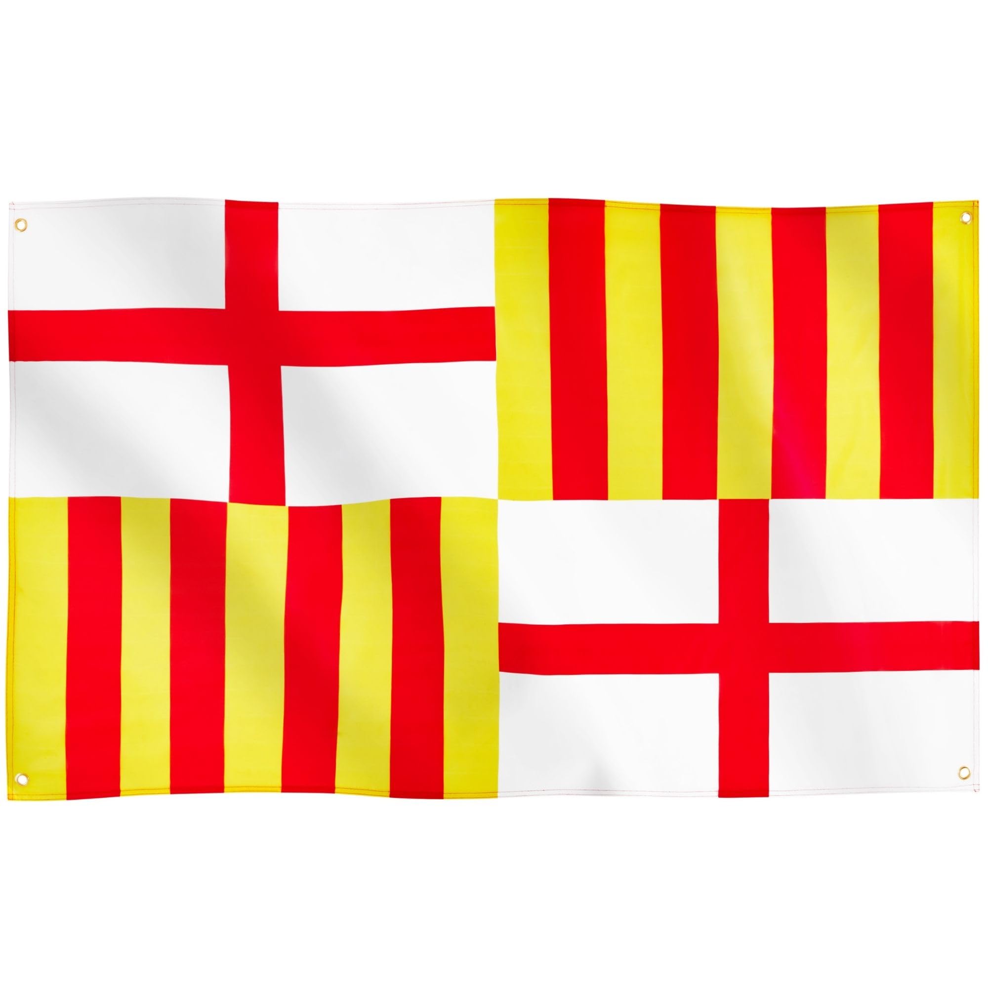 Runesol Barcelona Flag, 91x152cm, 3ft x 5ft, 4 Grommets, Eyelet In Every Corner, Spanish Regional Flag, Catalan National Day, Sant Jordi Day, Premium Flags, Inside, Outside, Banner, Vivid Colours — image 1