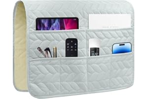 HADEEONG Sofa Armrest Organizer Arm Chair Caddy for Recliner, Remote Control Holder, Non-Slip Armchair Caddy with 6 Pockets S