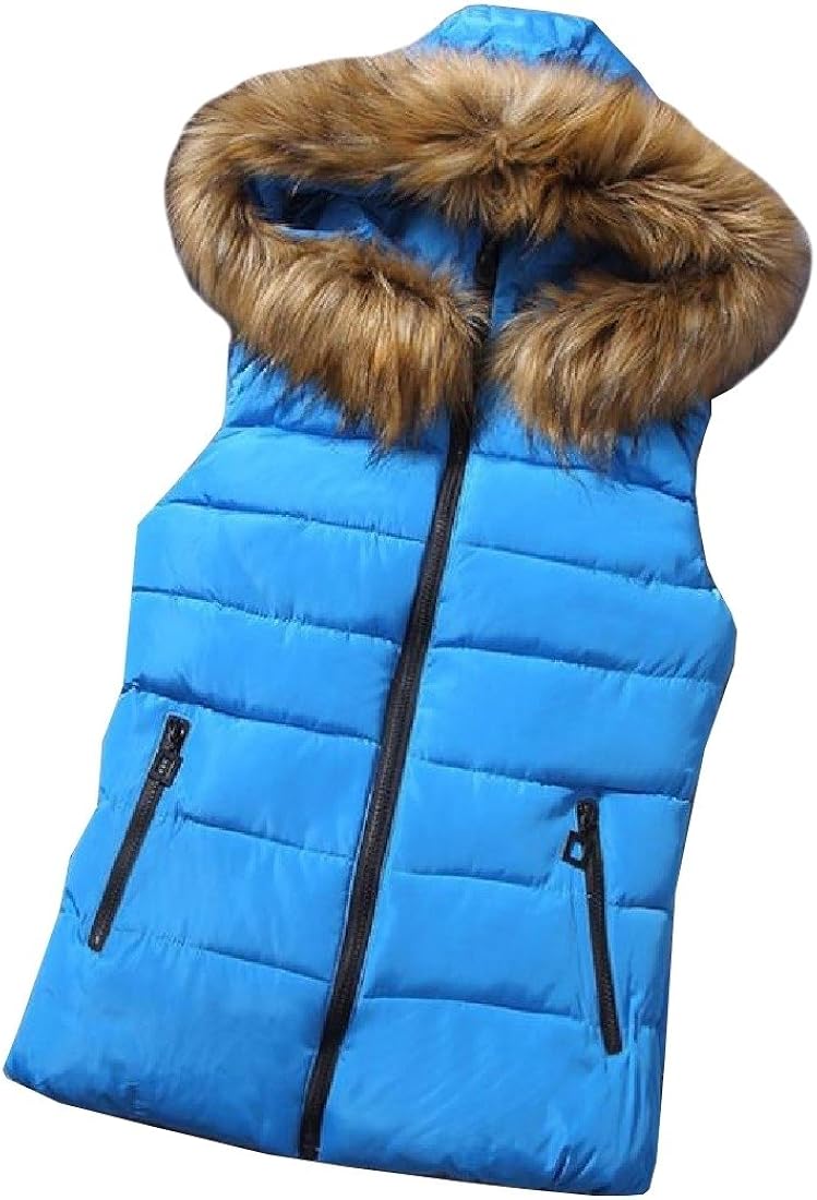 winter vest with fur hood
