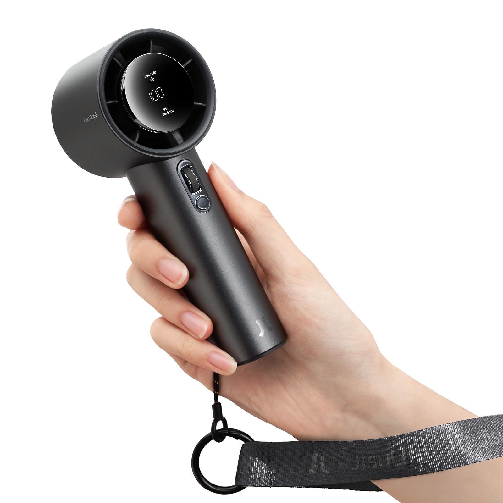 JISULIFE Handheld Fan Pro1S - Next-Gen Airflow: Up to 40H Runtime