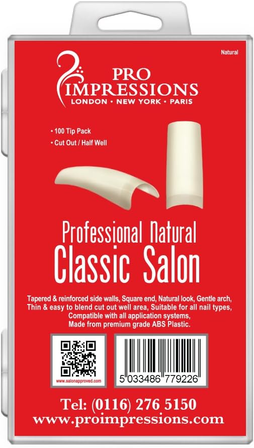 Pro Impressions 100-Piece Advance Natural Classic Salon Nail Tips Set