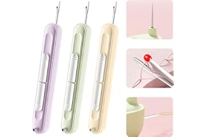 HURIFENG 2-in-1 Needle Threader & Seam Ripper Tool - Quick Threading, Easy Stitch Removal, Safe Retractable Design - Portable Sewing Tool for Embroidery & DIY.
