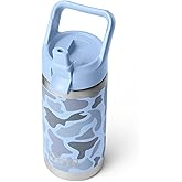 YETI Rambler Jr. 12 oz Kids Bottle, with Straw Cap, Blue Camo