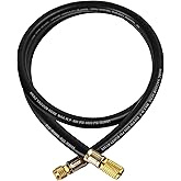 Upgraded HV1S 3/8"Heavy Duty Vacuum Hose, 3/8" to 1/4" Fittings, 5 Ft | 800 PSI Working Pressure, 4000 PSI Burst Pressure, Compatible with Most Refrigeration and Air Conditioning Equipment