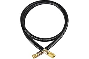 GELRIUNY 2026 Upgraded HV1S Charging Vacuum Hose,3/8" to 1/4" Fittings,800 PSI Working Pressure,4000 PSI Burst Pressure,Compatible with Most Refrigeration and Air Conditioning Equipment,5Ft,Black
