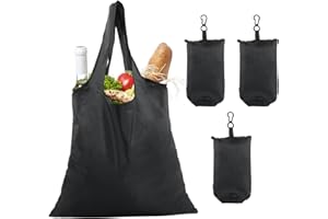 4 Pcs Reusable Shopping Bag, Foldable Grocery Bags with Pouch, Washable Shopping Tote Bags for Daily Shopping, Groceries, Tra