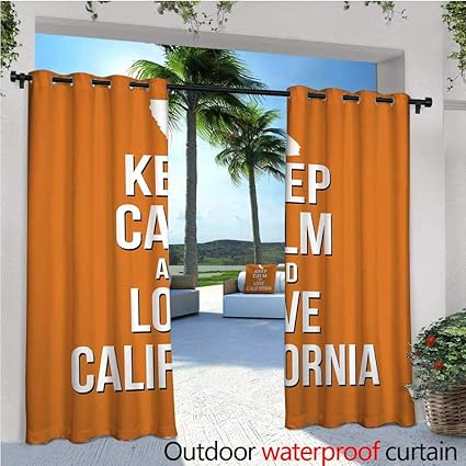Amazon Com Cobedecor Keep Calm Patio Curtains Love California