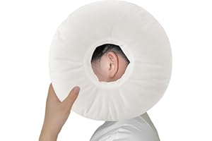 JDVBDNK Piercing Pillow for Side Sleepers, Soft and Comfortable Donut Pillow, CNH Pillow Ear Pillows with Holes for Ear Pain, Piercing, Pain Relief Sleeping, Pressure Sore, Ear Pressure Relief (White)