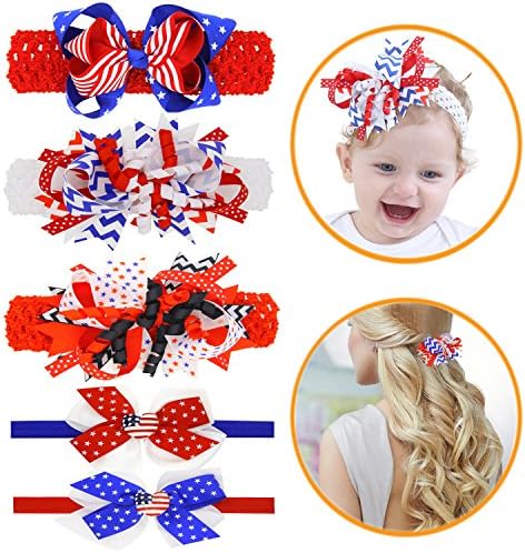 Headbands Hair Bows for Baby Girls Women's Pom Poms Hairpin Party Barrettes Set (B5Pack)