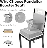 PandaEar Toddler Booster Seat with Backrest Travel High Chair Cushion view 3