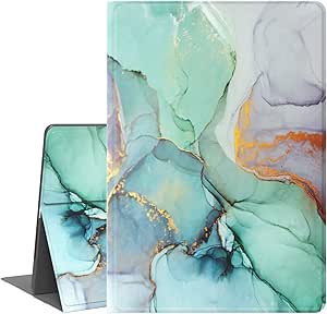 iPad Mini 5 Case, iPad Mini 4 Case, Feams PU Leather Shockproof Shell Stand Smart Cover with Auto Wake/Sleep for iPad Mini 5th Gen 2019/iPad Mini 4 2015 7.9 inch Tablet, Green Marble