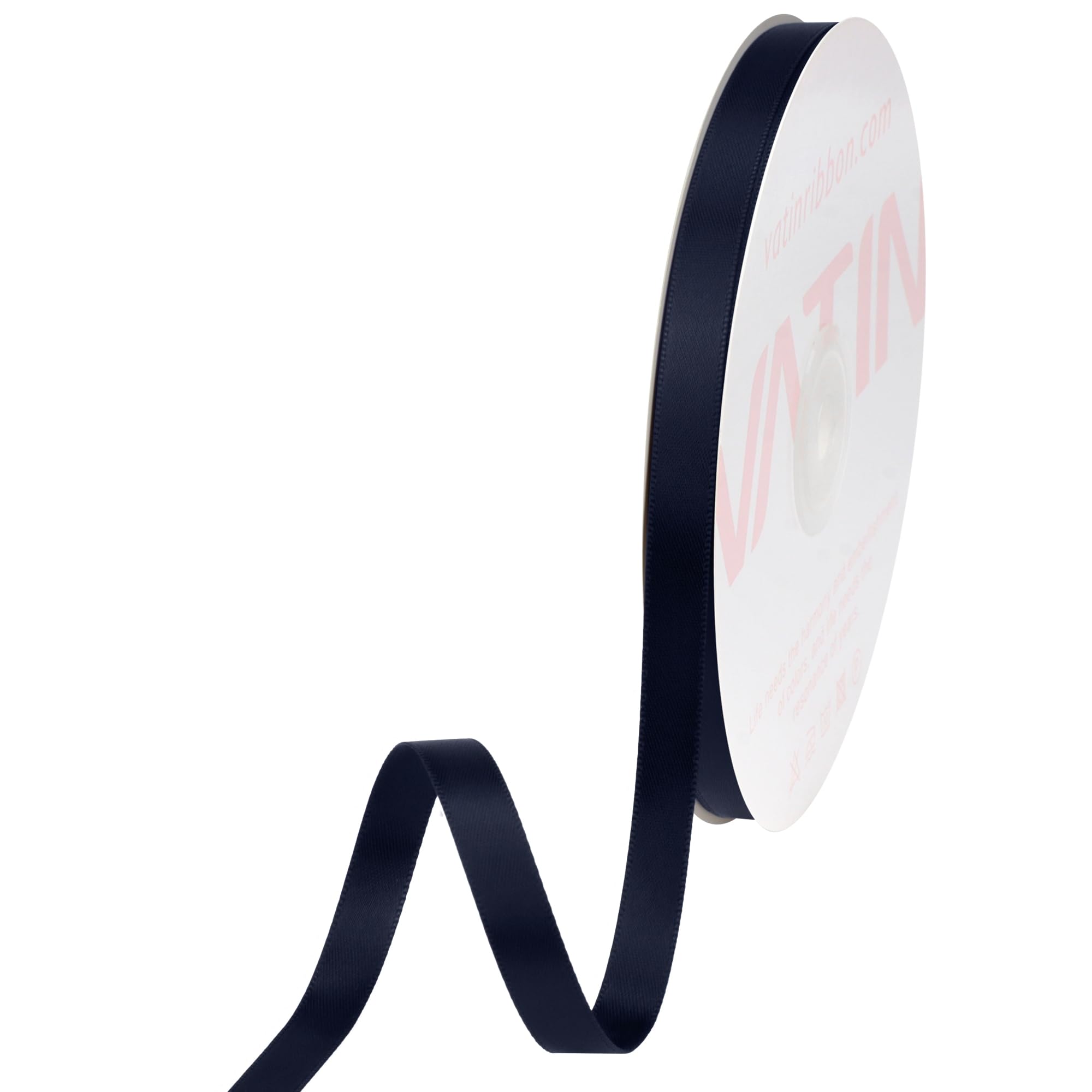 VATIN 10mm Double Faced Deep Navy Blue Polyester Satin Ribbon - 45 Metre for Gift Wrapping Ornaments Party Favor Braids Baby Shower Decoration Floral Arrangement Craft Supplies
