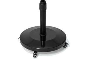 VredHom Patio Umbrella Base with 4 Wheels, 55lbs Round Heavy Duty Concrete Stand for Outdoor Market Umbrella, Black